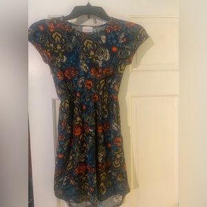 Girls Lularoe printed midi dress with pockets
